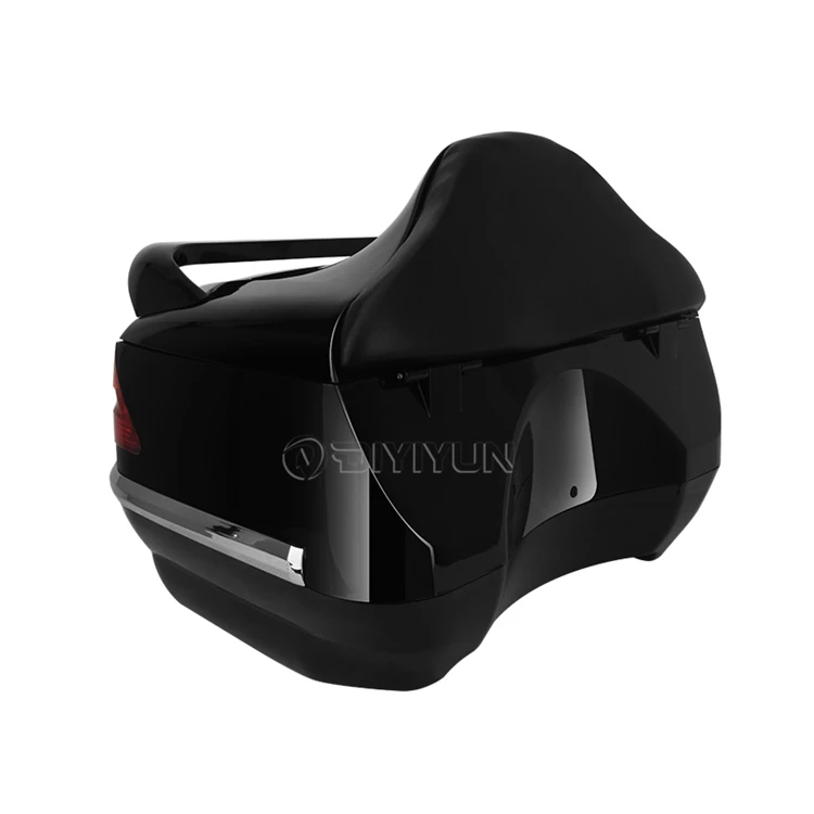 Rear Top Box Delivery Tank Luggage topbox Motorcycle Tail bag Boxes w/ backrest pad led light universal for harley for yamaha