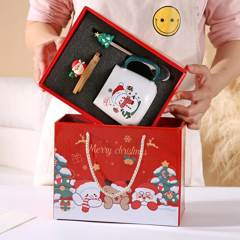 Cute Merry Christmas cartoon Santa Claus Ceramic Mug Hot Selling Gift Box Ceramic Mug