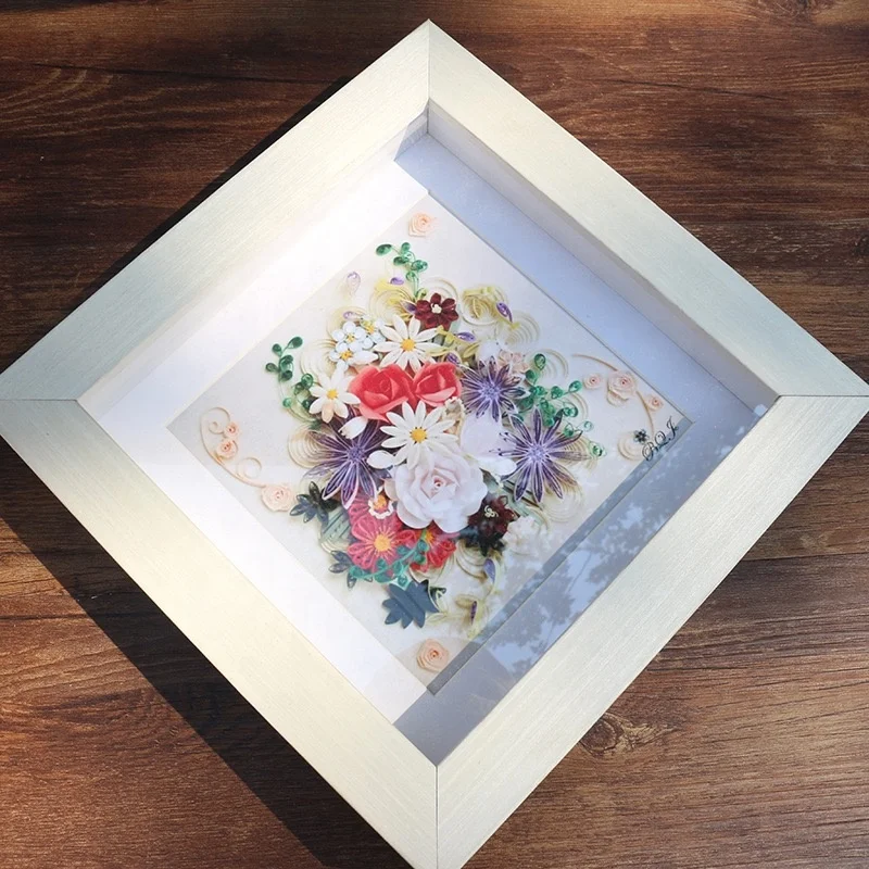 Custom Cheap Pine Wood Shadow Box Picture Mats Frames