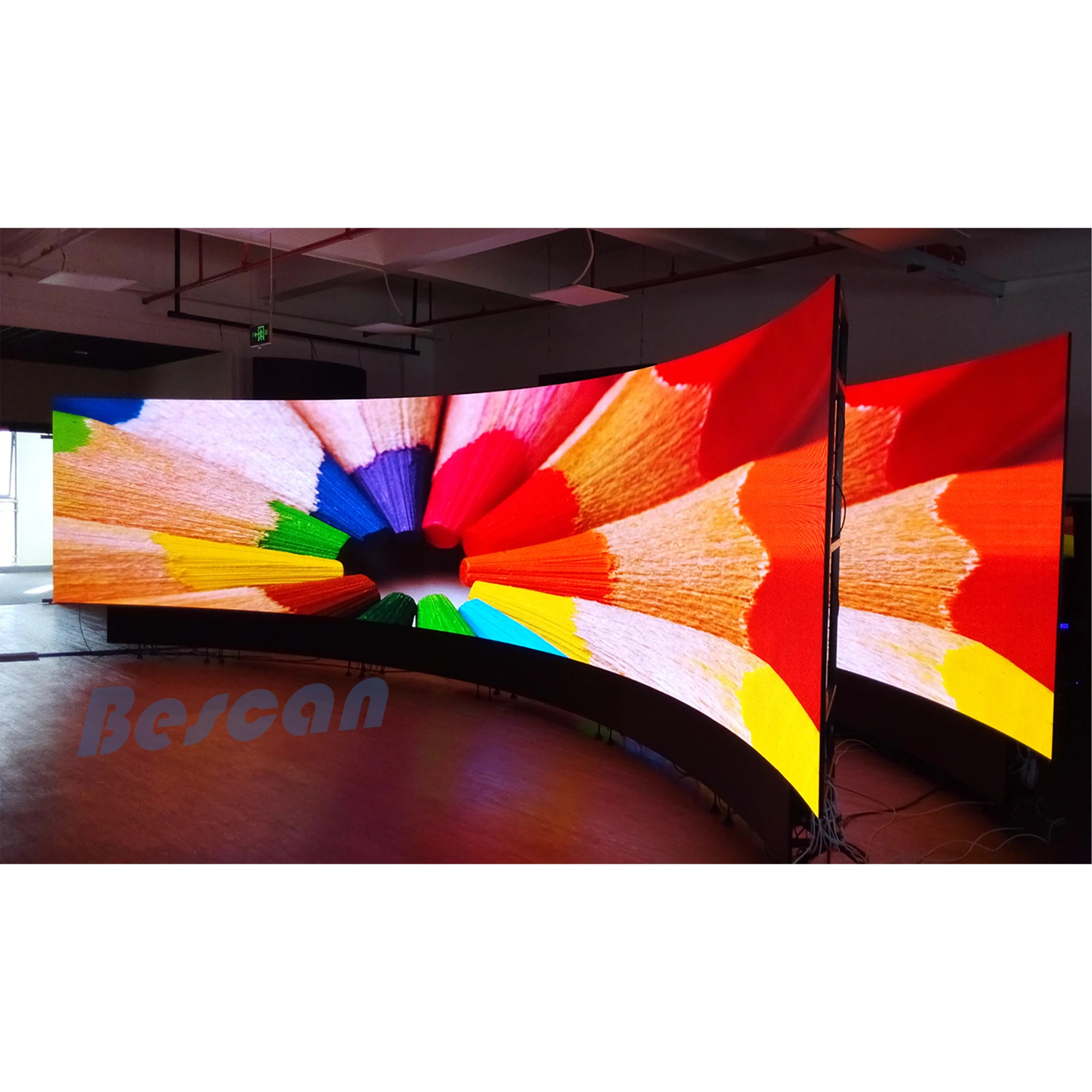 BESCAN Curved Round Cube Indoor Outdoor LED Screen Wall High Quality High Definition Curved LED Video Wall For Stage Event