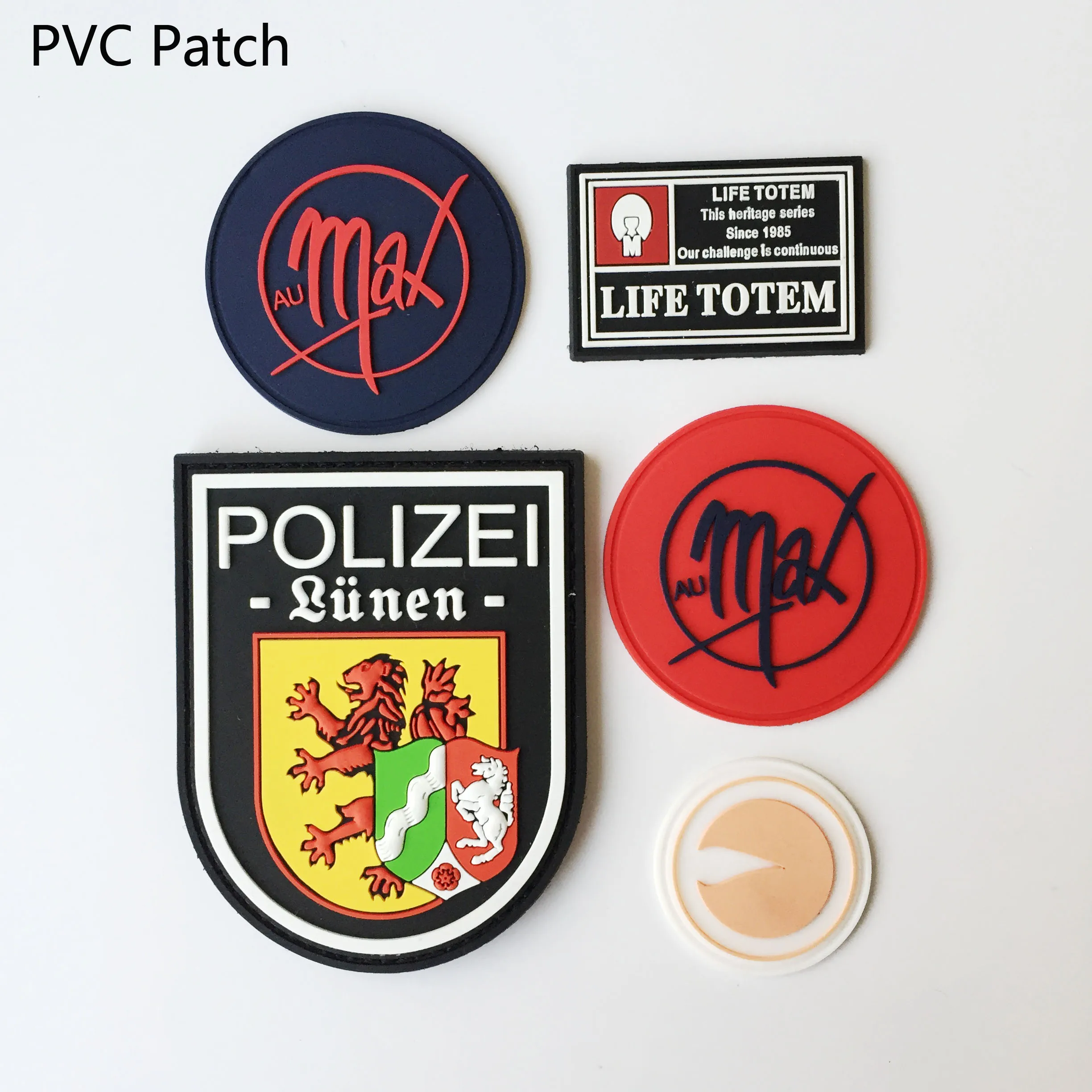 Custom Embroidery Woven Leather PVC Patches For Clothing