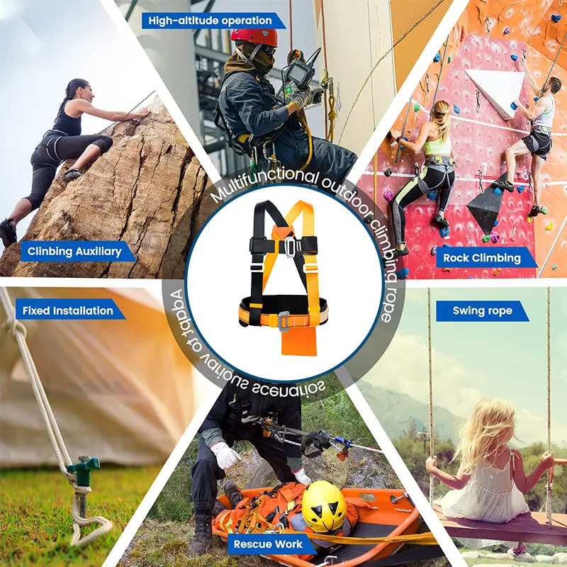 Factory Customized Fall Protection Three Point Half Body Climbing Harness Safety Belt