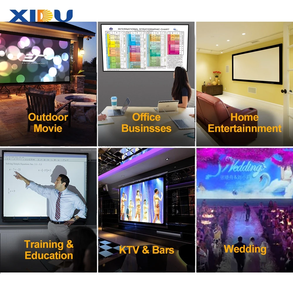 XIDU 30-200 Inch Foldable Large Outdoor Projection Screen Convenient Short Focus Double-Sided Rear Projection Bracket Screen