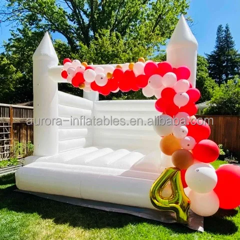 Popular all white inflatable wedding bouncer commercial inflatable bouncer castle wedding bounce house for adults wedding party