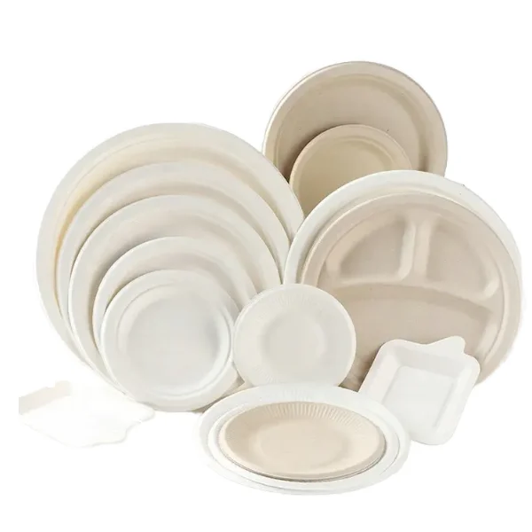 Eco-friendly Degradable Biodegradable compostable 9 inch dinner party sugar cane pulp sugarcane bagasse disposable paper plate