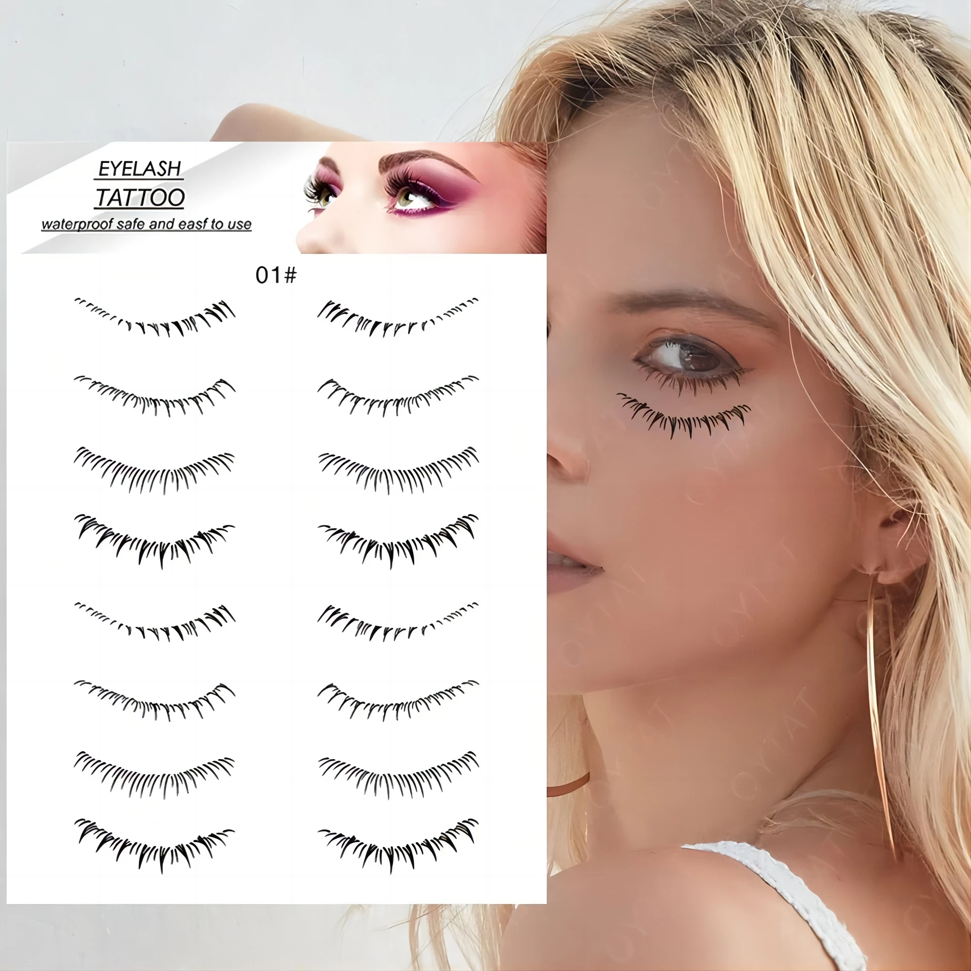 New Fashion Popular Waterproof Cosmetic Face Makeup Temporary Lower Eyelash Tattoo Sticker