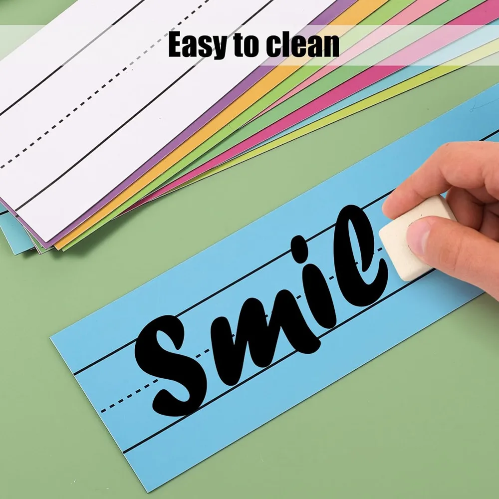 Custom Dry Erase Writing Strip Magnetic Sentence Strips Lined Sentence Learning Strip for Classroom