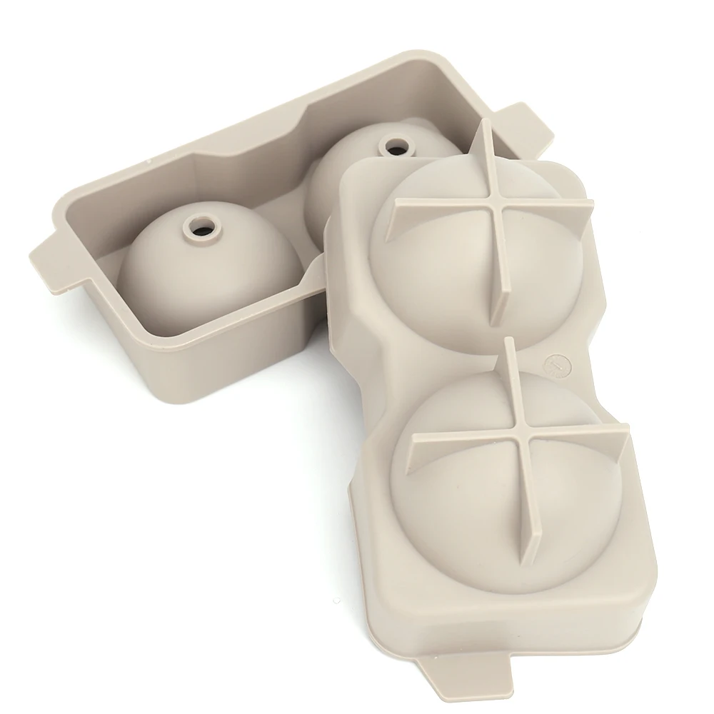 Large Round Ice Ball Mold Spheres Big Ice Cube Makers Silicone Tray with Removable Flexible