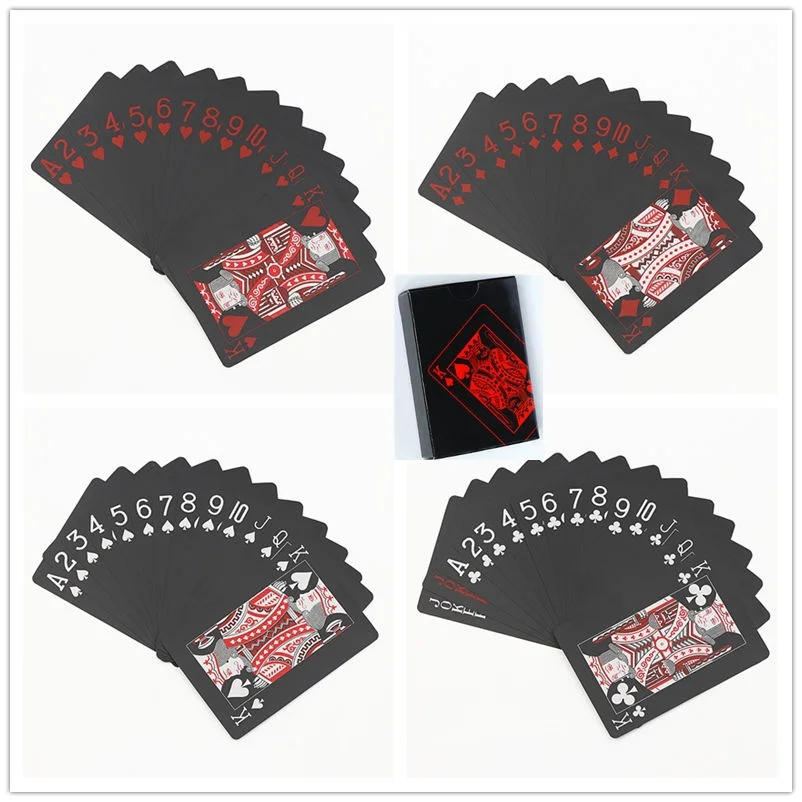 Wholesale Black PVC Plastic Poker Cards Durable Promotional Gift Poker