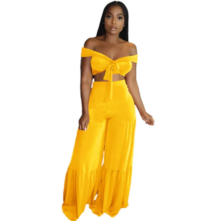 Women Breathable Korean Velvet Suit Sleeveless Suspender Top Long Super Loose Wide-leg Trousers