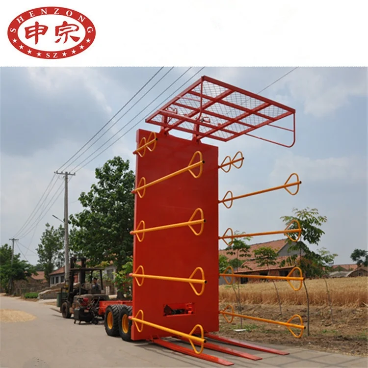 grass bale transport tandem axle farm tractor dump tipping trailer