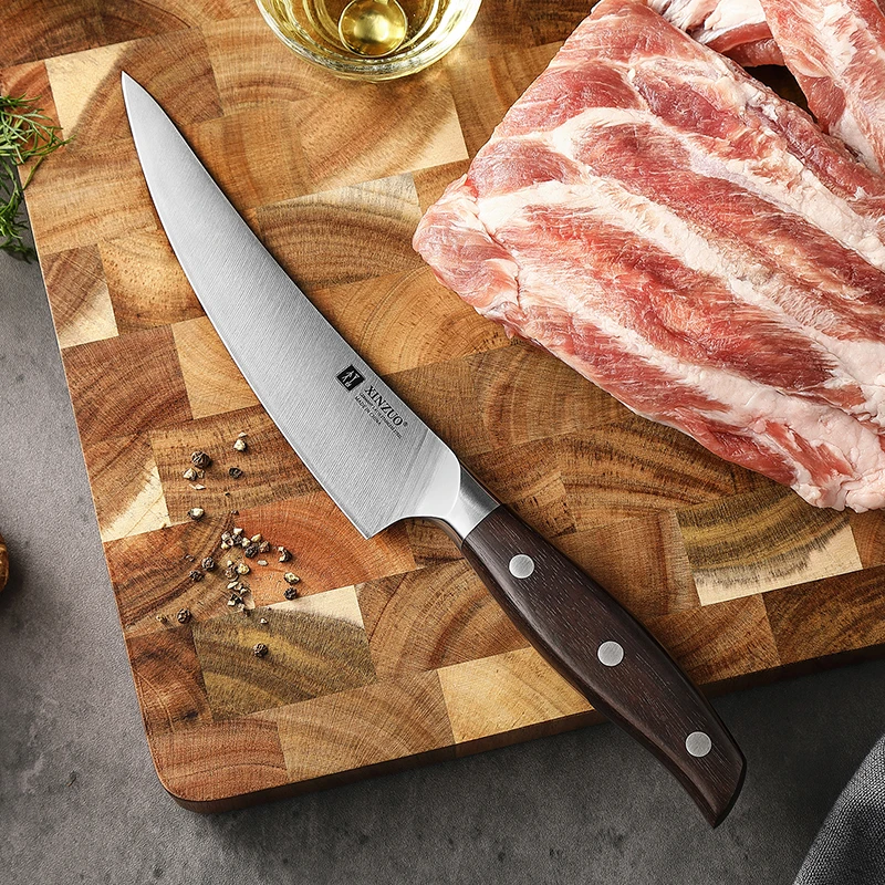 New Arrivals Hot Sale German Steel Sharp Kitchen Japanese Fillet and Trimming Butcher Boning Knife with Red Sandalwood Handle