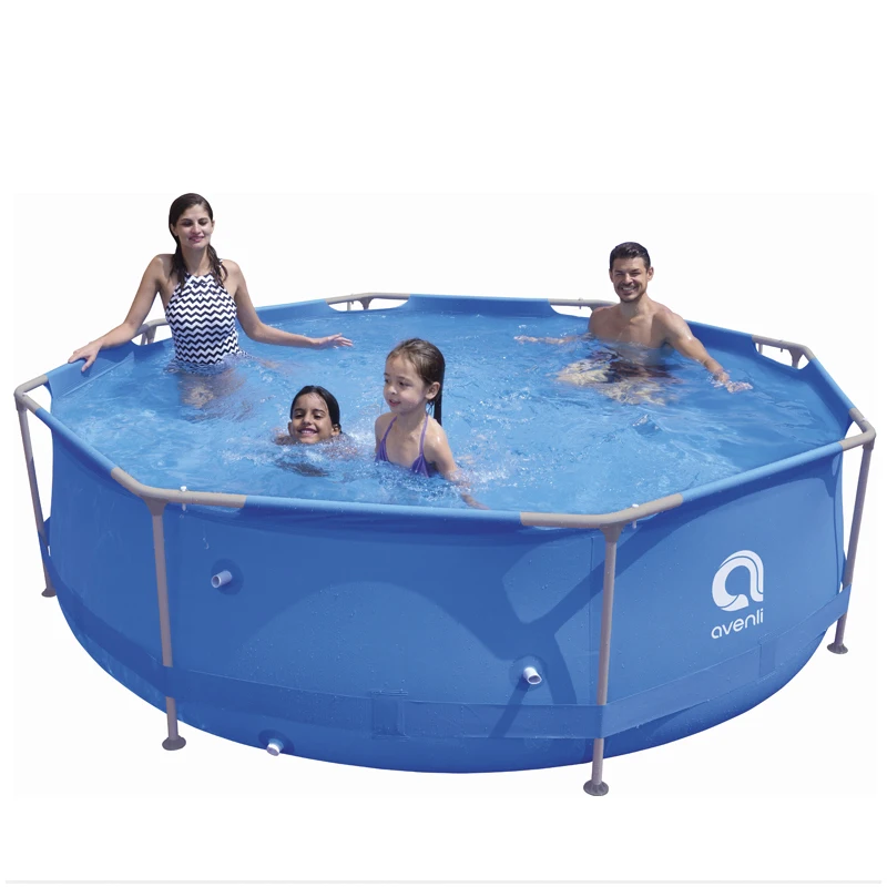 B02 Jilong Avenli 17798 12 Foot X 30 Inch Round Metal Frame Above Ground Outdoor Backyard Swimming Pool