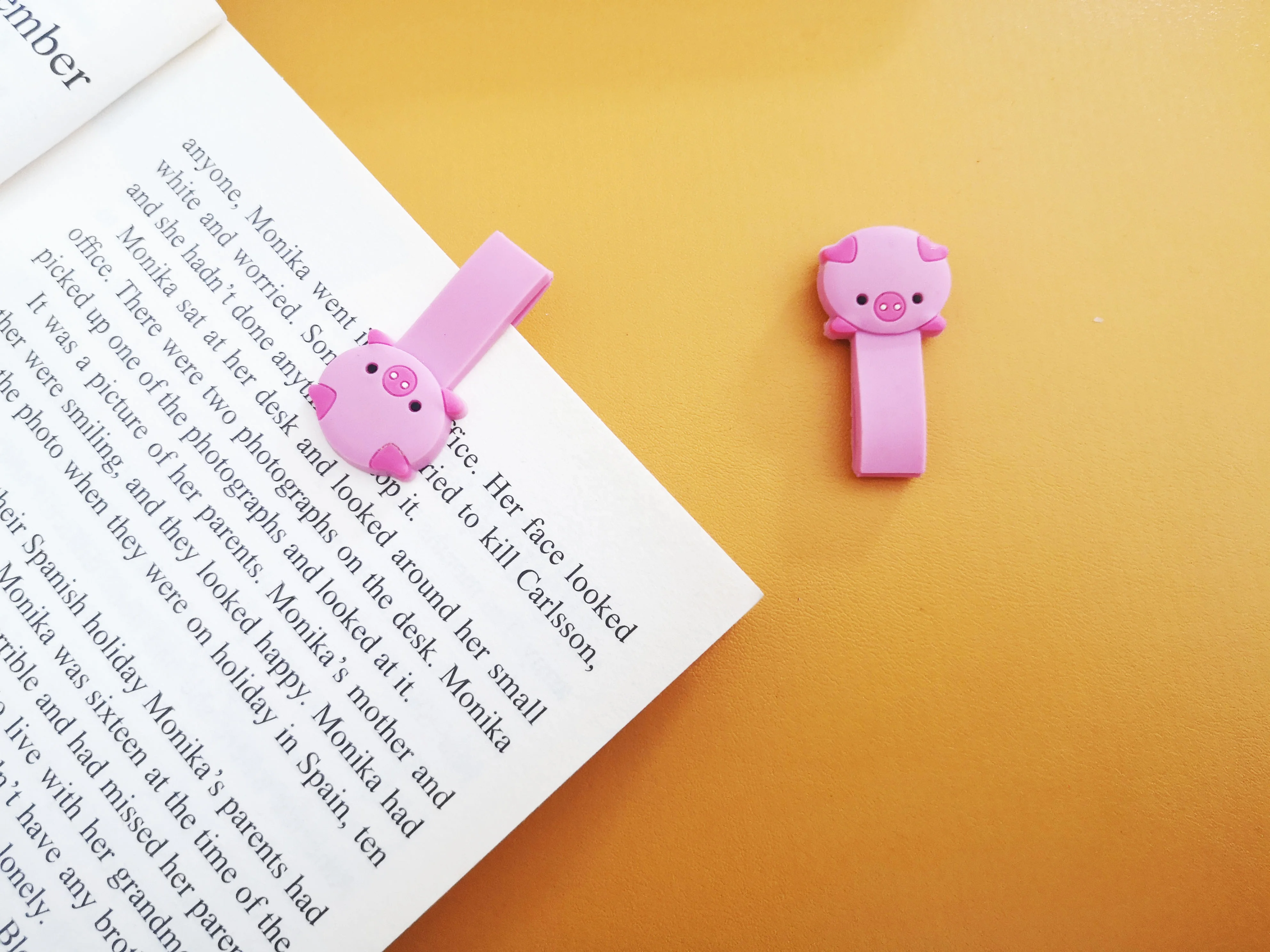 Японская и корейская мода, популярные пластиковые закладки, сделанные на заказ формы, 3D мягкий ПВХ/резиновый розовый милый поросенок, магнитный зажим для бумаги