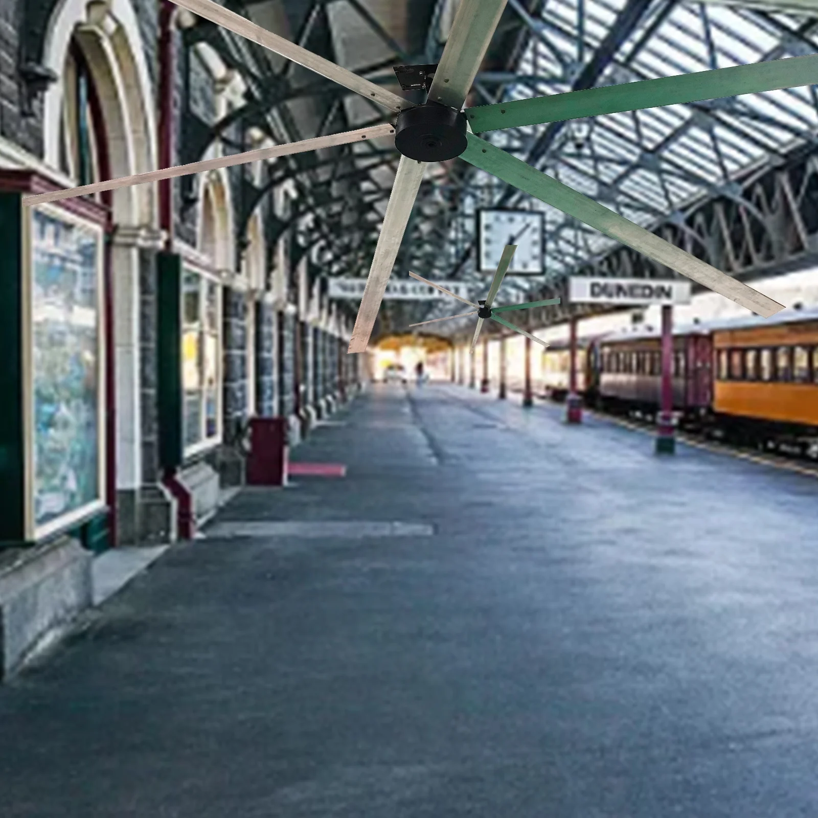 AMTHI Low Cost 5.5m 18 Feet 1.5KW PMSM Motor Large Industrial Ceiling Fan for Patio