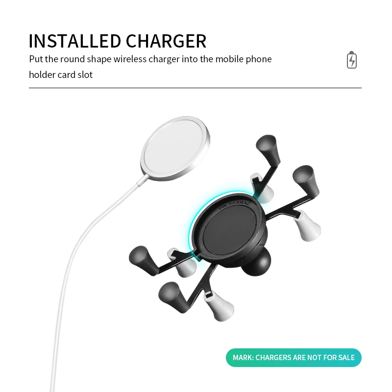 VIN Mounts Triple Suction Cup with X-Grip Iphone Charging Charger Adapter for Dashboard/Glass Phone Mounting for Ram mount