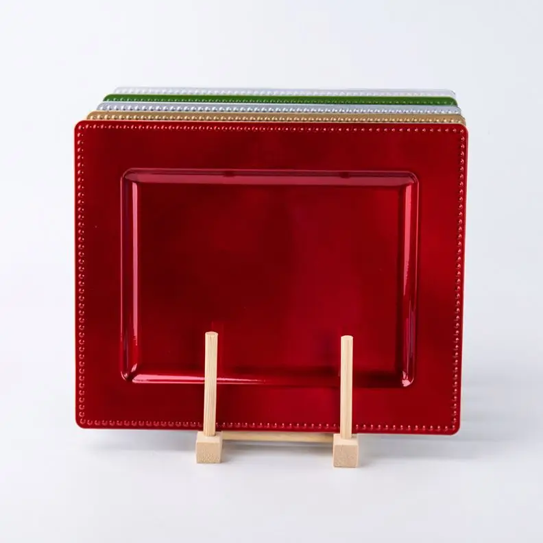 2019 restaurants gold silver charger plastic melamine square plate