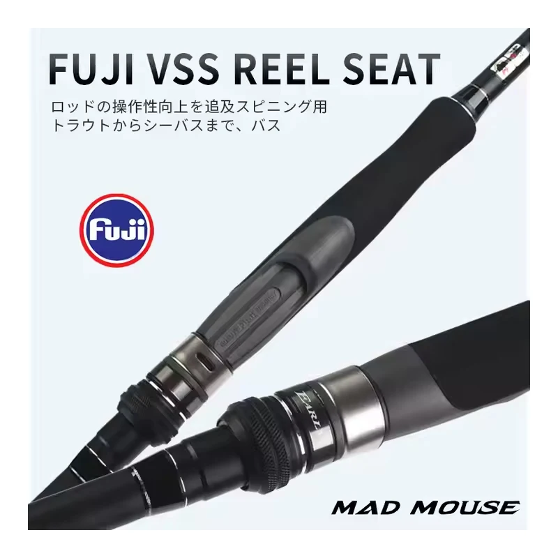 MADMOUSE Early Plus MH Japan Quality Carbon Jigging Rods Fuji 12-50g PE 1.2-3# Shore Bass Rods for Carp Species 50g Max Cast