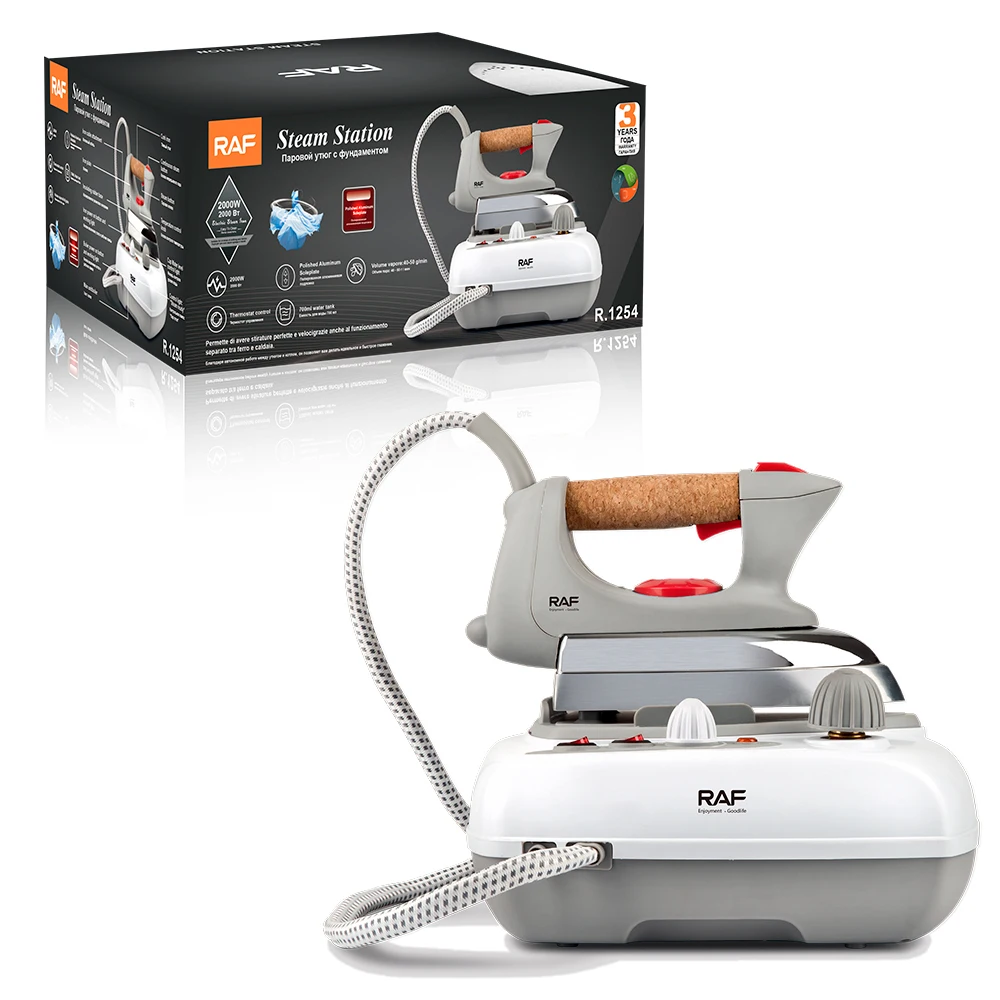 RAF New Retro Design Italian Pressure Steam Electric Iron 2000 W Pro Steam Station Aluminum Soleplate