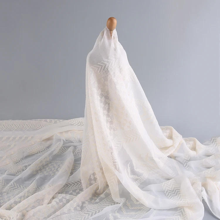 HA-16279B Competitive price white polyester lightweight fabric for wedding