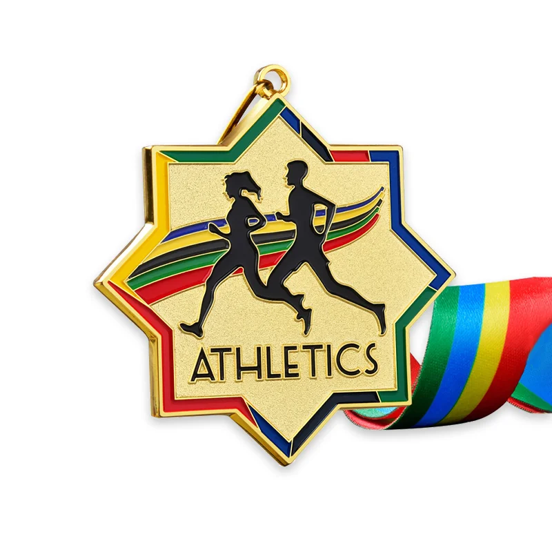 RENHUI Award Gold Athletics Track and Field Metal Crafts Sports Custom Medals and Trophies Medals for Athgleticsl