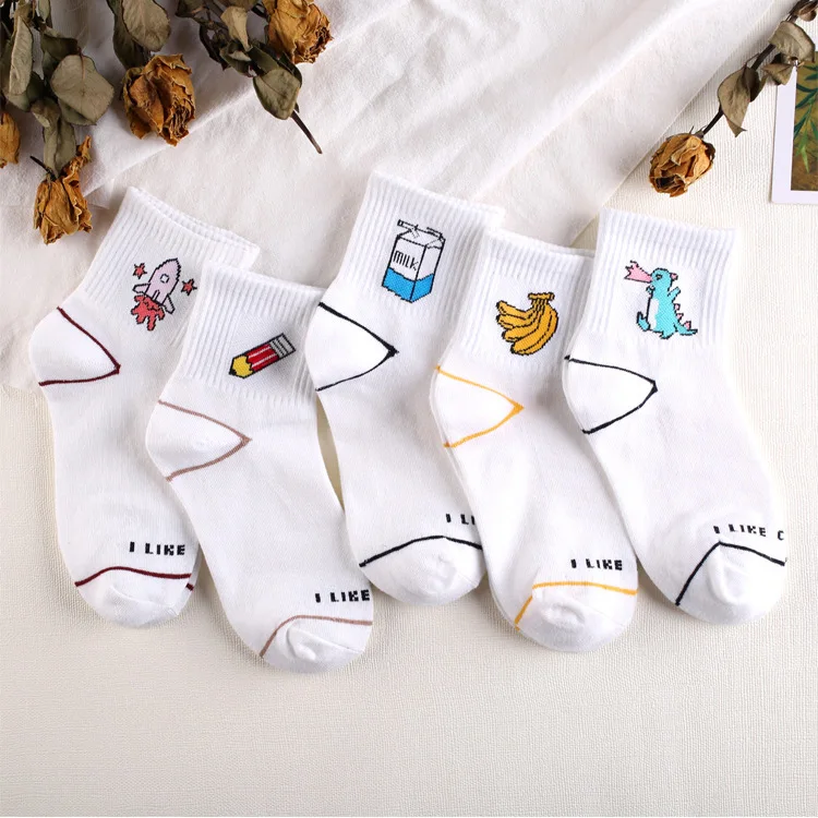 
Fashion Women Daily Socks Harajuku Korea Japanese ankle Cotton fruit socks 