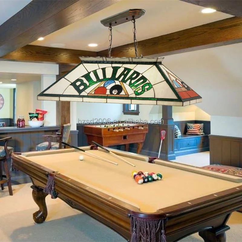 Factory Customize Snooker And Bar Dinning Room Billiards Lights Tiffany Pool Table  Pendant LED Chandelier With 6 Lights