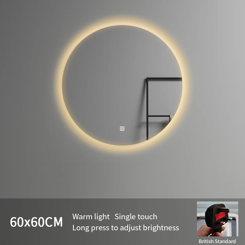High Quality LED Smart Lighted Mirror Modern Design Bathroom Hotel Full Shower Wall Hanging Illuminated Feature Graphic Design