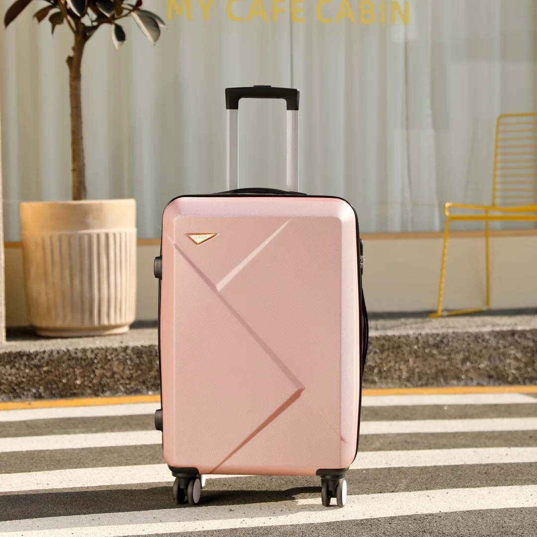 Rose Gold Custom Abs Portable Luggage Bag Travel Luggage Wholesale Carry Hand Luggage Suitcase