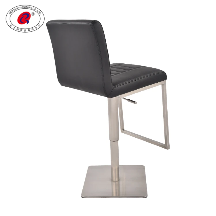 Most Popular Retro Restaurant Premium Cheap Industrial Metal Frame Bar Stools Swivel With Back And Square Base For Sale