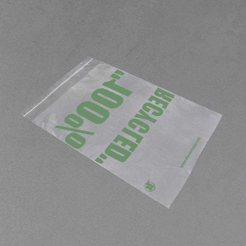 Custom printed recyclable foldable Self Adhesive Transparent Clear Polybag recycle transparent glue strip packaging bag