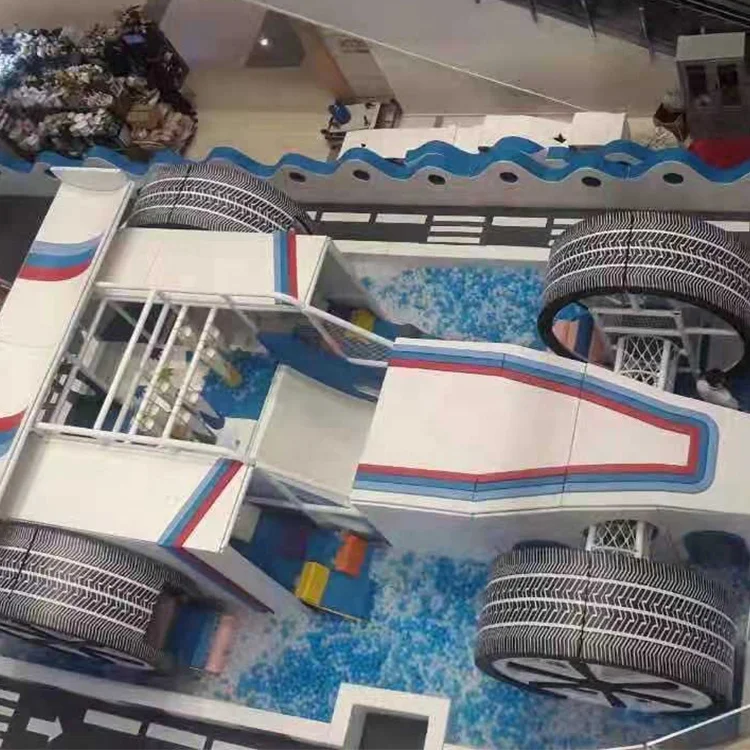 racing car set theme playground equipment with big ocean ball pool formula car soft indoor playground