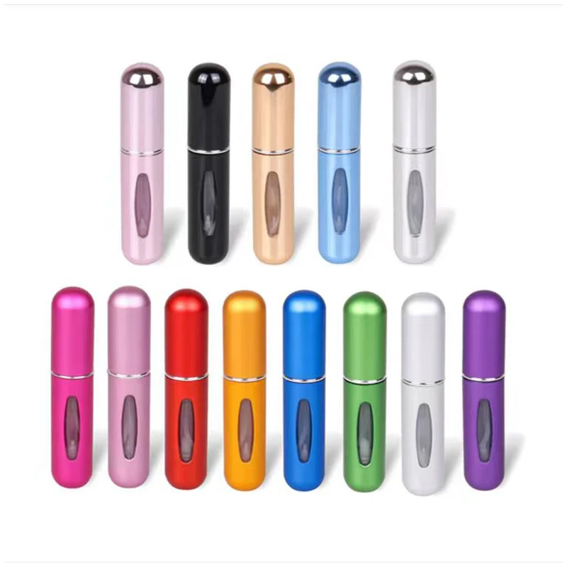Multicolor 5ml Empty Mini Perfume Spray Pump Bottle Electroplating Cosmetics Essential Oil Perfume Container Refillable