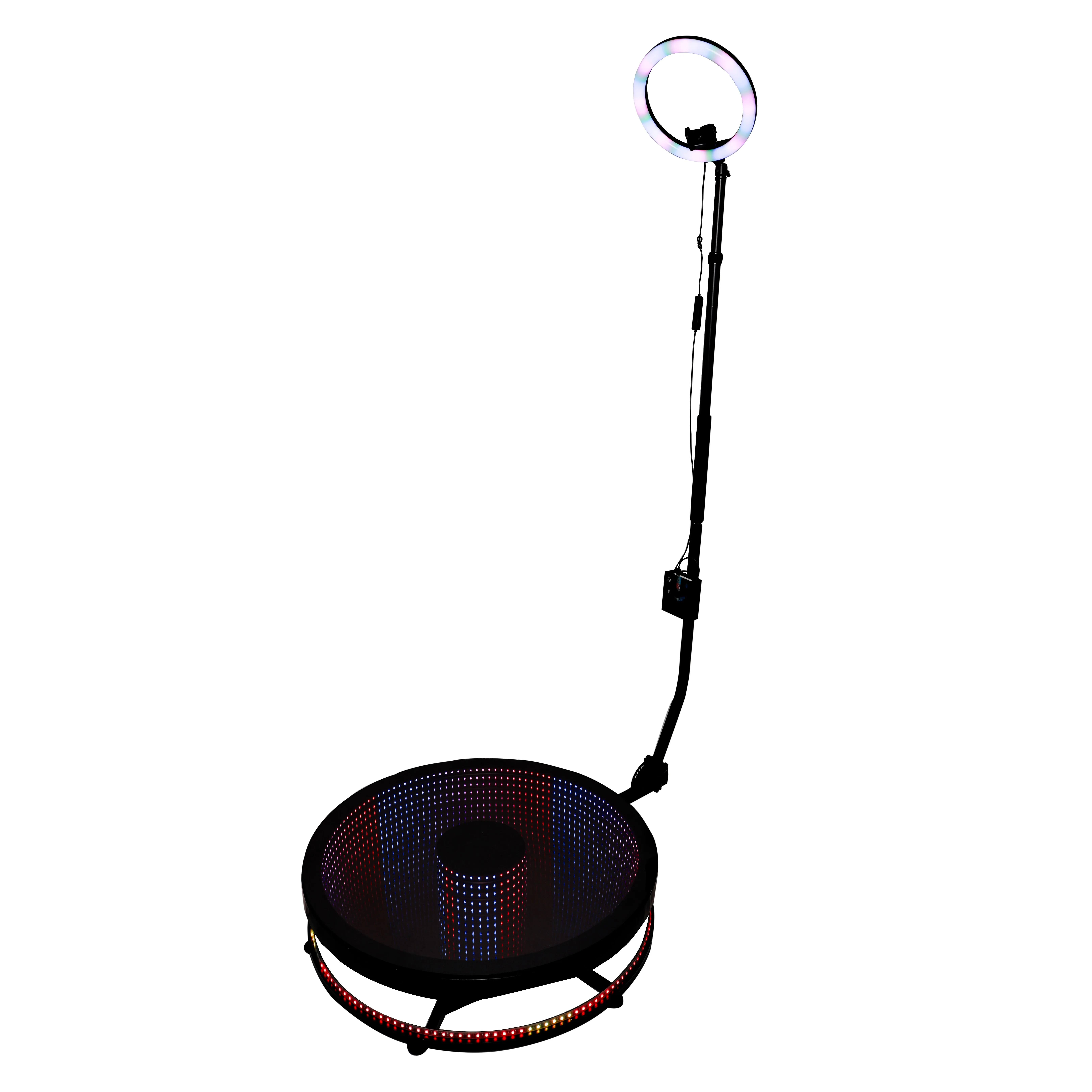 high quality selfie rotating 360 LED photo booth stand glass 360 photo booth for events