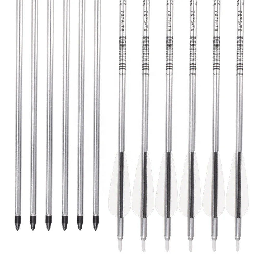 Aluminum Arrow Plastic Vane Archery Arrow For Coumpound Bow