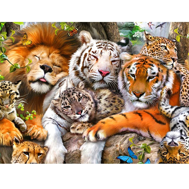 Full Drill Crystal Diamond Painting 5d Diy Animal Diamond Embroidery Kits Tiger Picture Of Rhinestones For Wall Art Home Decor