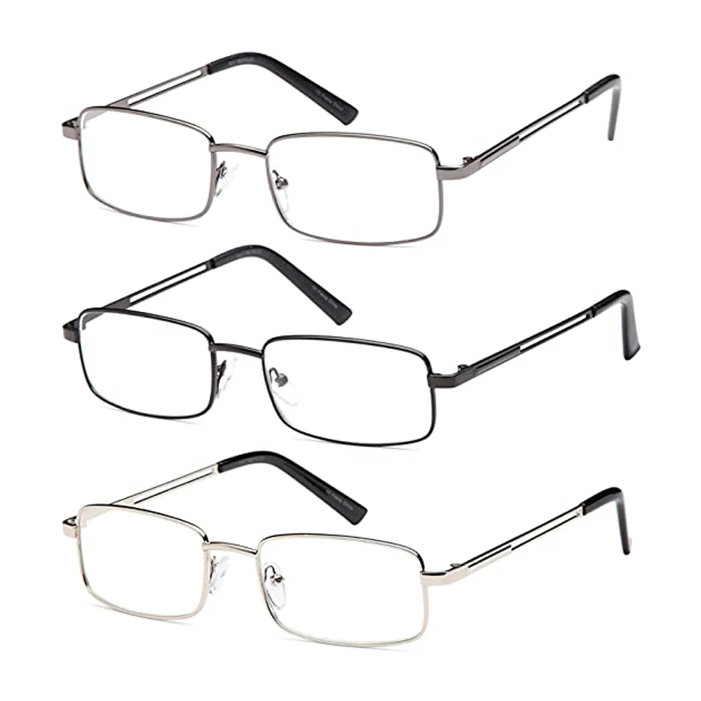 Mens Designer Gradient Reading Glasses 3x Stainless
