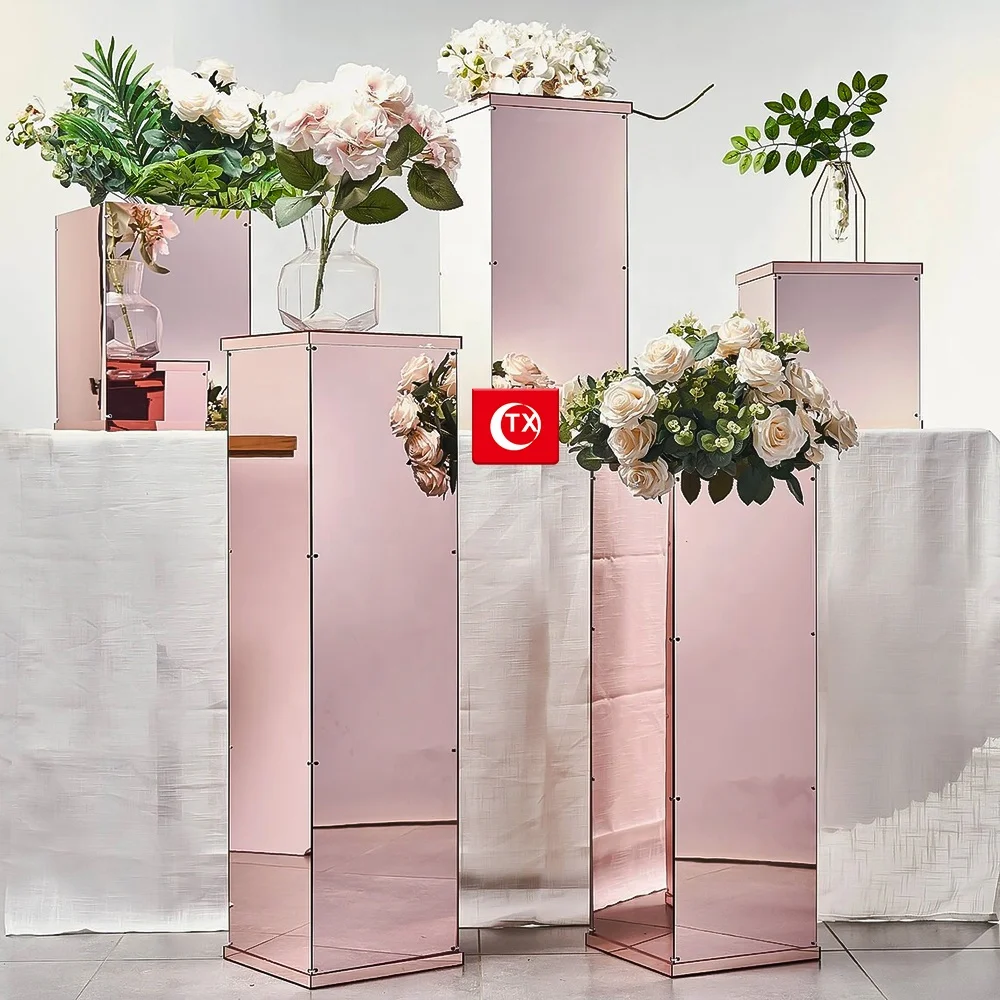 TX Acrylic Vases Wedding Centerpieces Flowers Risers Column Flower Arrangement Stand For Birthday Wedding Party Home Decoration