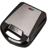 1200W Stainless Steel 4-Slice Electric Sandwich Waffle Maker Triangle Household Grill Press Interchangeable Plates Outdoor Use
