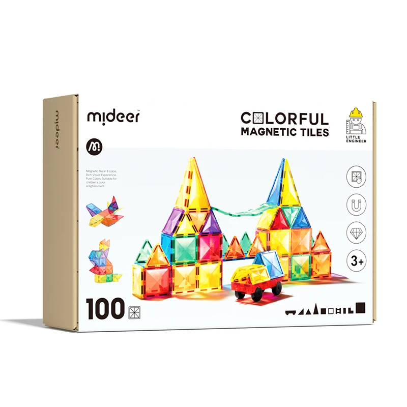Mideer MD1141 educational toys Colorful Magnetic Tiles 100pcs magnetic blocks for kids