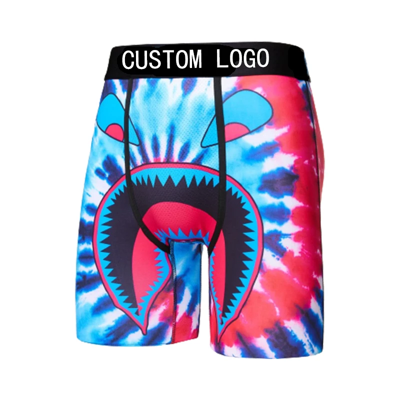 Oem Printed Men Tight Boxers Underwear Long Boxerbriefs Soft Sports Men Underwear