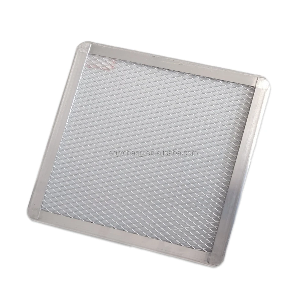 Good Quality Wholesale Aluminum Pizza Baking Screen Square Pizza Tray Perforated Mesh Pan For Kitchen Oven Baking