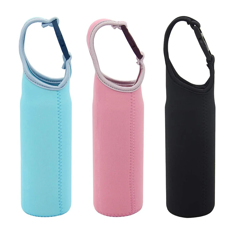 Portable Outdoor Water Cup Protector Insulation Cup Sleeves Insulated Bottle Sleeve Neoprene Water Bottle Bag with Buckle Handle