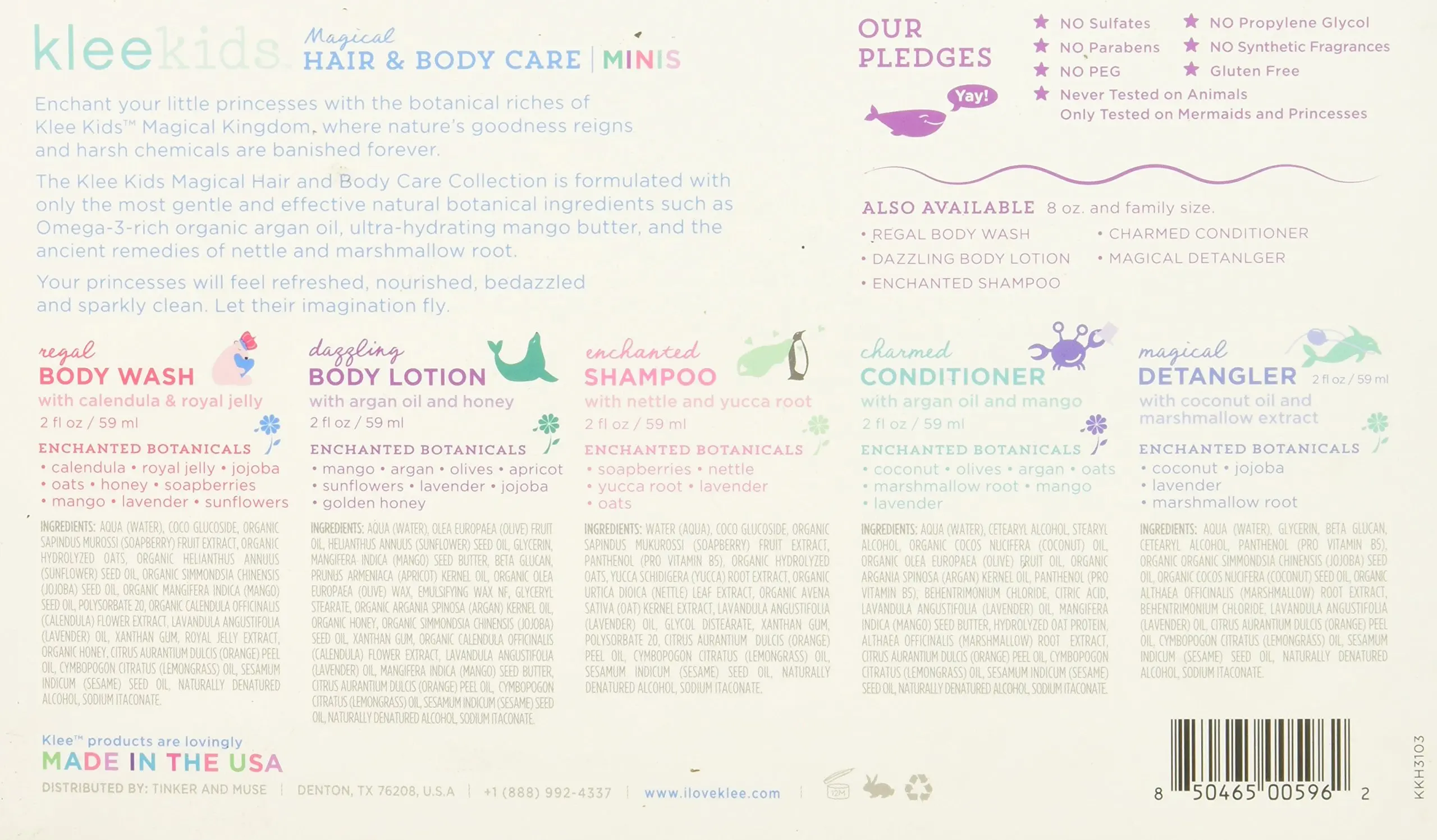 2023 New Arrival Oem&odm Popular  Naturals Kids 5 Piece Mini Hair And Body Care Set For Birthday Gift For Children