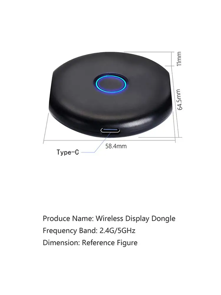 Wecast 1080P miracast mirroring video adapter Type-C wifi wireless display receiver