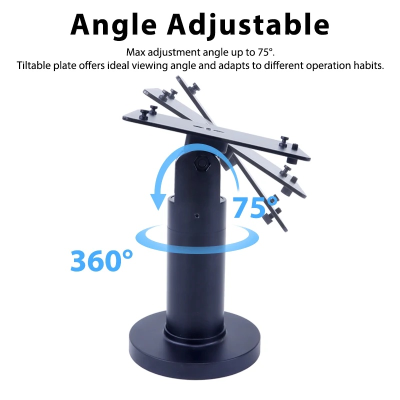 Desktop anti-theft metal POS terminal stand POS swivel credit card machine stand for PAX A30