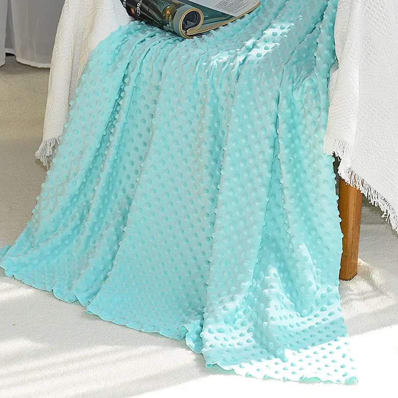 Wholesale Print Design Throw Fleece Receiving Blanket Custom Dot Comforter Minky Baby Blanket for Gift Set