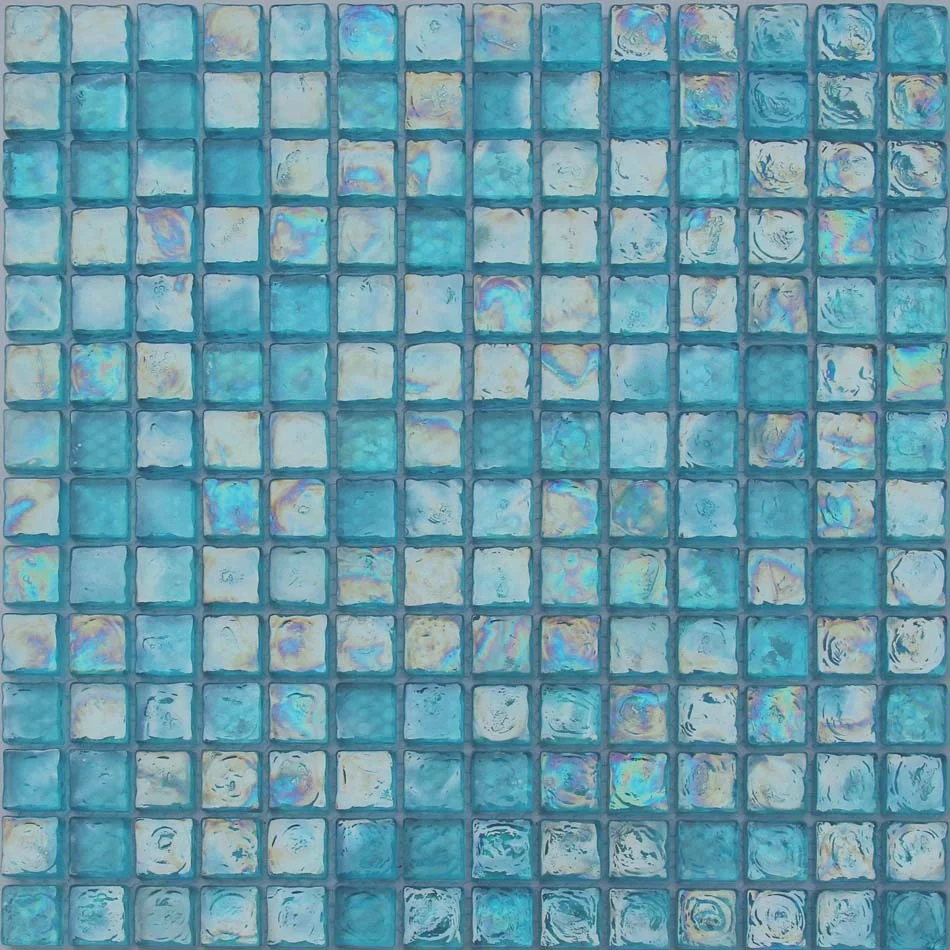 Iridescent blue mosaic glass tiles glass pool tiles (1600341011903)