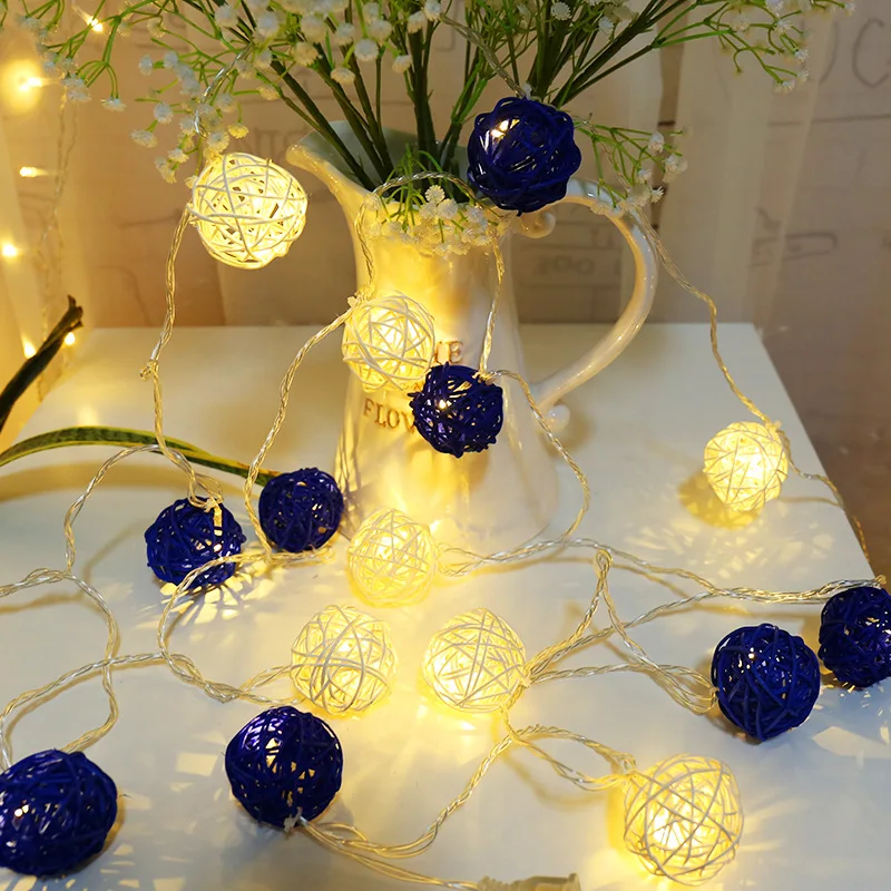 HOT sale Flexible Romantic Warm Lighting Multi-color Christmas Sepaktakraw Ball String Light for Holiday Lights Terrace Wedding