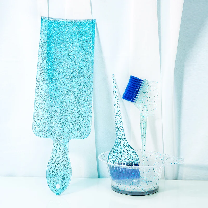 4pcs/Set Highlighting Board And Brush Kit Glitter Hair Dyeing Tools For Barber DIY Home Use Oil Treatment Hair Coloring Tool